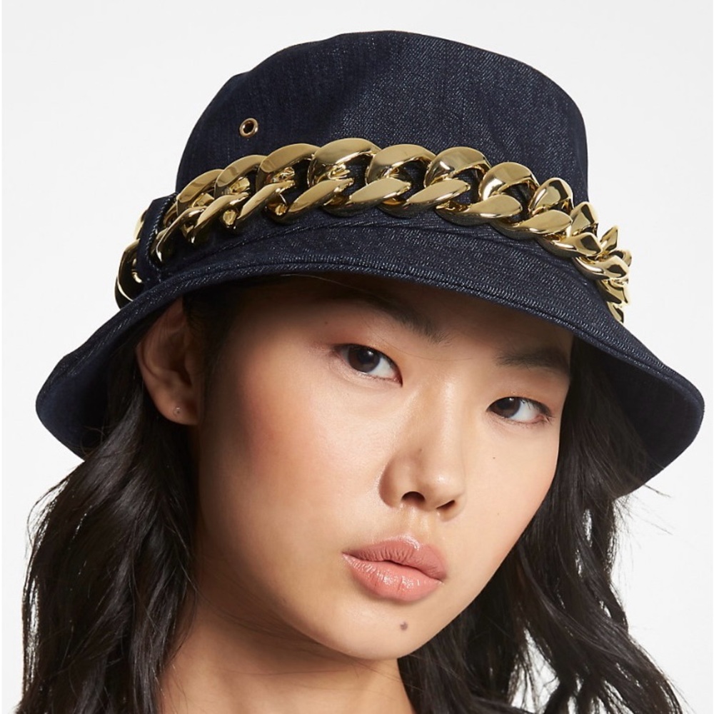Michael Kors Embellished Denim Bucket Hat.